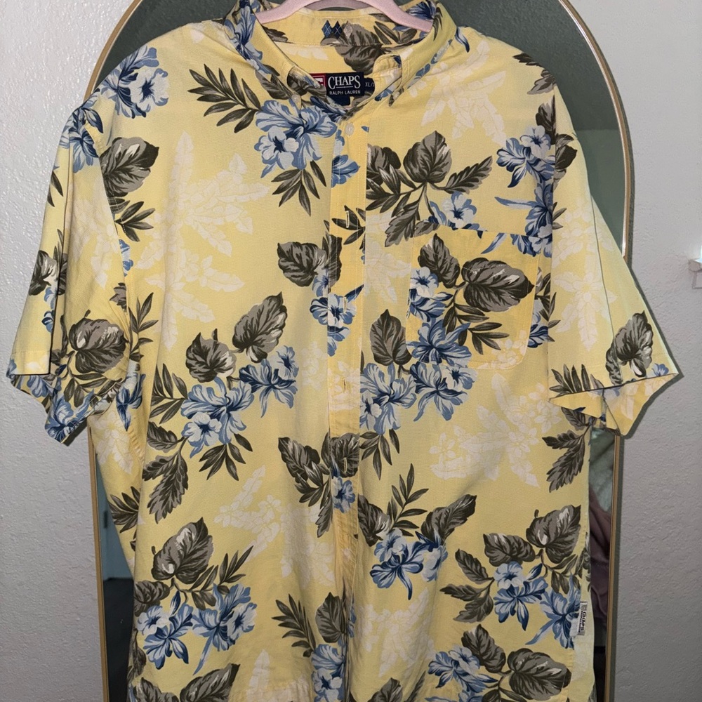 Ralph Lauren Yellow and Blue Casual Button Down Shirt